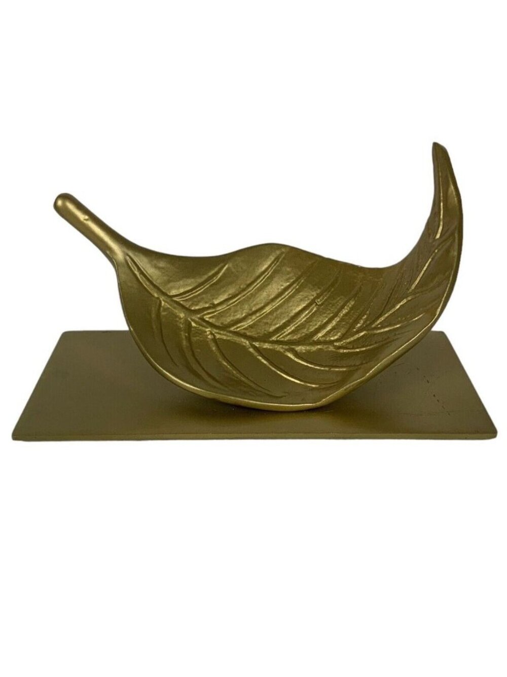 Ikea Markniva Leaf Decoration Figure Gold Gilt Cast Metal Shelf Decor